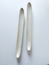 Load image into Gallery viewer, Pair of Carnevale McCarty of Memphis Signed White Pottery 16" Olive Trays / Boat Dish