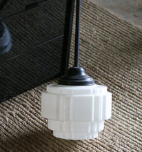 Load image into Gallery viewer, Art Deco Milk Glass Pendant Lamp