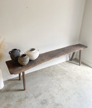 Load image into Gallery viewer, Antique Slab Pegged Work Table / Console