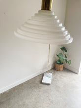 Load image into Gallery viewer, Vintage Italian Harvey Guzzini Style Brass & Carrara Marble Arc Floor Lamp