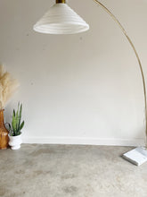 Load image into Gallery viewer, Vintage Italian Harvey Guzzini Style Brass & Carrara Marble Arc Floor Lamp
