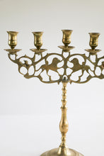 Load image into Gallery viewer, Brass Candelabra with Lion Detail
