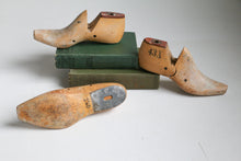 Load image into Gallery viewer, Rustic Wood Shoe Forms / Unique Candlestick Holders Circa  1948