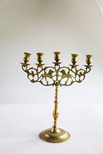 Load image into Gallery viewer, Brass Candelabra with Lion Detail