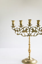 Load image into Gallery viewer, Brass Candelabra with Lion Detail