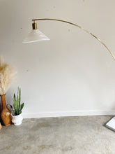 Load image into Gallery viewer, Vintage Italian Harvey Guzzini Style Brass & Carrara Marble Arc Floor Lamp