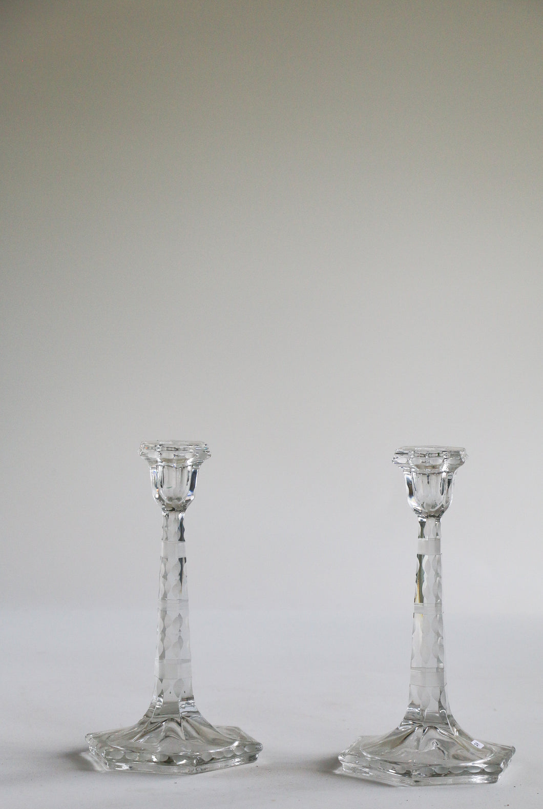 Etched Glass Candlesticks