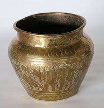 Load image into Gallery viewer, Etched Brass Vase// Planter
