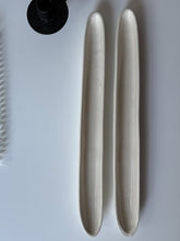 Load image into Gallery viewer, Pair of Carnevale McCarty of Memphis Signed White Pottery 16" Olive Trays / Boat Dish
