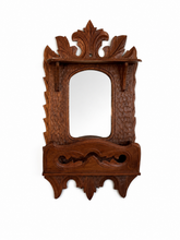 Load image into Gallery viewer, Antique Victorian Eastlake-Style Carved Walnut Wall Mirror
