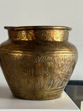 Load image into Gallery viewer, Etched Brass Vase// Planter
