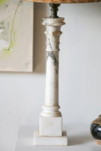 Load image into Gallery viewer, Marble Table Lamp with Woven Shade
