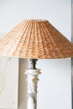 Load image into Gallery viewer, Marble Table Lamp with Woven Shade
