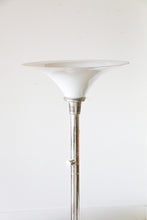 Load image into Gallery viewer, Mid Century Modern Chrome Floor Lamp with Glass Shade
