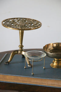 Mid Century Modern Glass & Brass Bowl