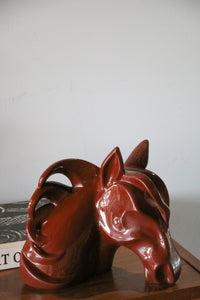 Vintage Mid Century Modern terracotta Ceramic Horse Head