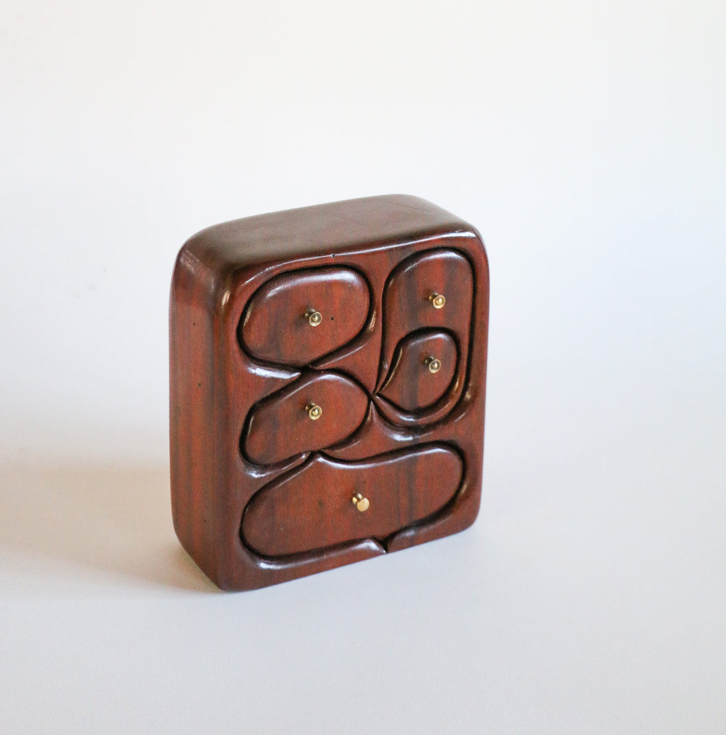 Mid Century Modern Walnut Bandwood Puzzle Box
