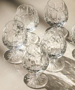 Set of Six Galway Crystal Snifter Glasses