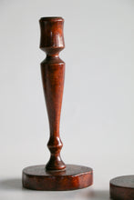 Load image into Gallery viewer, Wooded Carved Candlestick Holders
