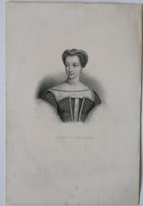 Antique Etching of Diane de Poitiers