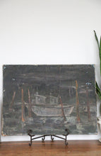 Load image into Gallery viewer, Vintage Marina Oil Painting
