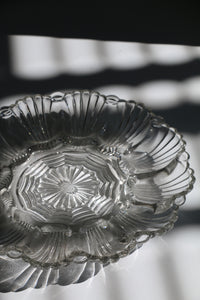 Vintage Anchor Hocking Glass Deviled Egg Plate #896 | Wave/Fan Pattern | Scalloped Edge | 12 Eggs | 10" Diameter
