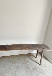 Antique Slab Pegged Work Table / Console