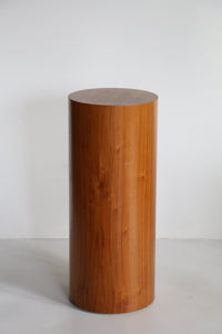 Tall Mid Century Danish Modern Round Circular Teak Drum Table / Display Pedestal