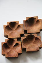 Load image into Gallery viewer, Set of Four Hand carved Teak Snack Bowls
