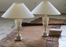 Load image into Gallery viewer, Pair of Vintage Italian Carrara Marble Table Lamps
