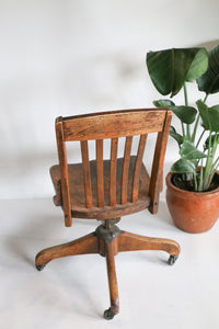 Wooden Rolling Desk Chair