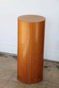 Tall Mid Century Danish Modern Round Circular Teak Drum Table / Display Pedestal