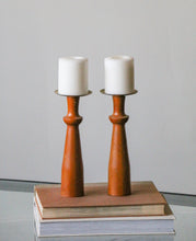 Load image into Gallery viewer, Mid Century Modern Pillar Candlestick Holders
