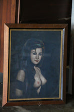 Load image into Gallery viewer, Vintage Oil on Velvet Pin up Portrait

