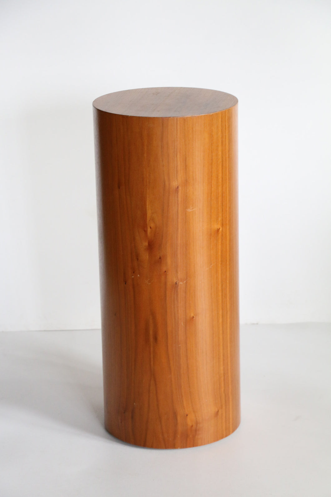 Tall Mid Century Danish Modern Round Circular Teak Drum Table / Display Pedestal