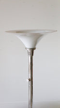 Load image into Gallery viewer, Mid Century Modern Chrome Floor Lamp with Glass Shade

