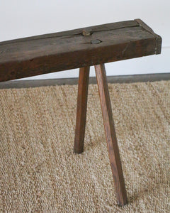 Rustic Splayed Leg Solid Wood Sculptural Bench.