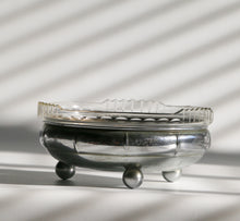 Load image into Gallery viewer, Footed Silver Bowl with Glass Insert circa 1940s
