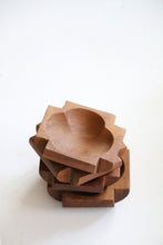Load image into Gallery viewer, Set of Four Hand carved Teak Snack Bowls
