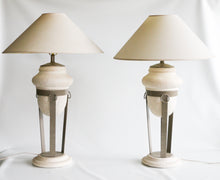 Load image into Gallery viewer, Postmodern Sculptural Plaster and Metal Table Lamps - a Pair
