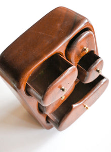 Mid Century Modern Walnut Bandwood Puzzle Box