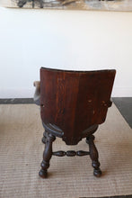 Load image into Gallery viewer, Antique German Carved Tiger Oak Tavern Pub Arm Chair
