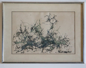 Framed Abstract Painting J Weiner 1964