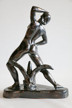 Load image into Gallery viewer, Art Deco Glazed Nude Woman Pottery Sculpture
