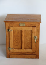 Load image into Gallery viewer, White Clad Simmons Hardware Co. Oak Ice Box Side Table
