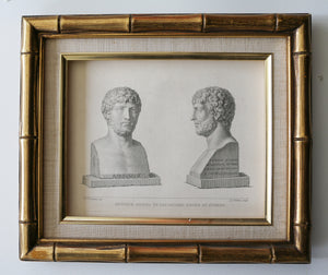 ANTIQUE HERMA OF ALCIBIADES FOUND at Athens Etching circa 1789