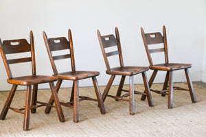 Set of Four Cushman Vermont Hard Rock Maple Americana Chair by Herman DeVries In 1933