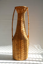 Load image into Gallery viewer, Vintage 1980s Boho Wicker Floor Vase Basket
