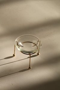 Mid Century Modern Glass & Brass Bowl