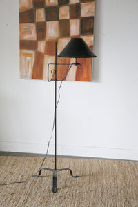 Vintage Wrought Iron Tripod  Floor Lamp